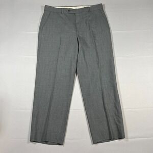 Ballin Comfort-EZE Dress Pants Mens 36 Gray Super 120's Wool Formal Straight Leg